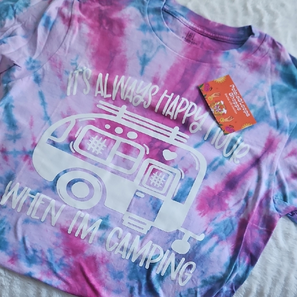 Tie-Dye Short Sleeve Tee - Pink and Blue